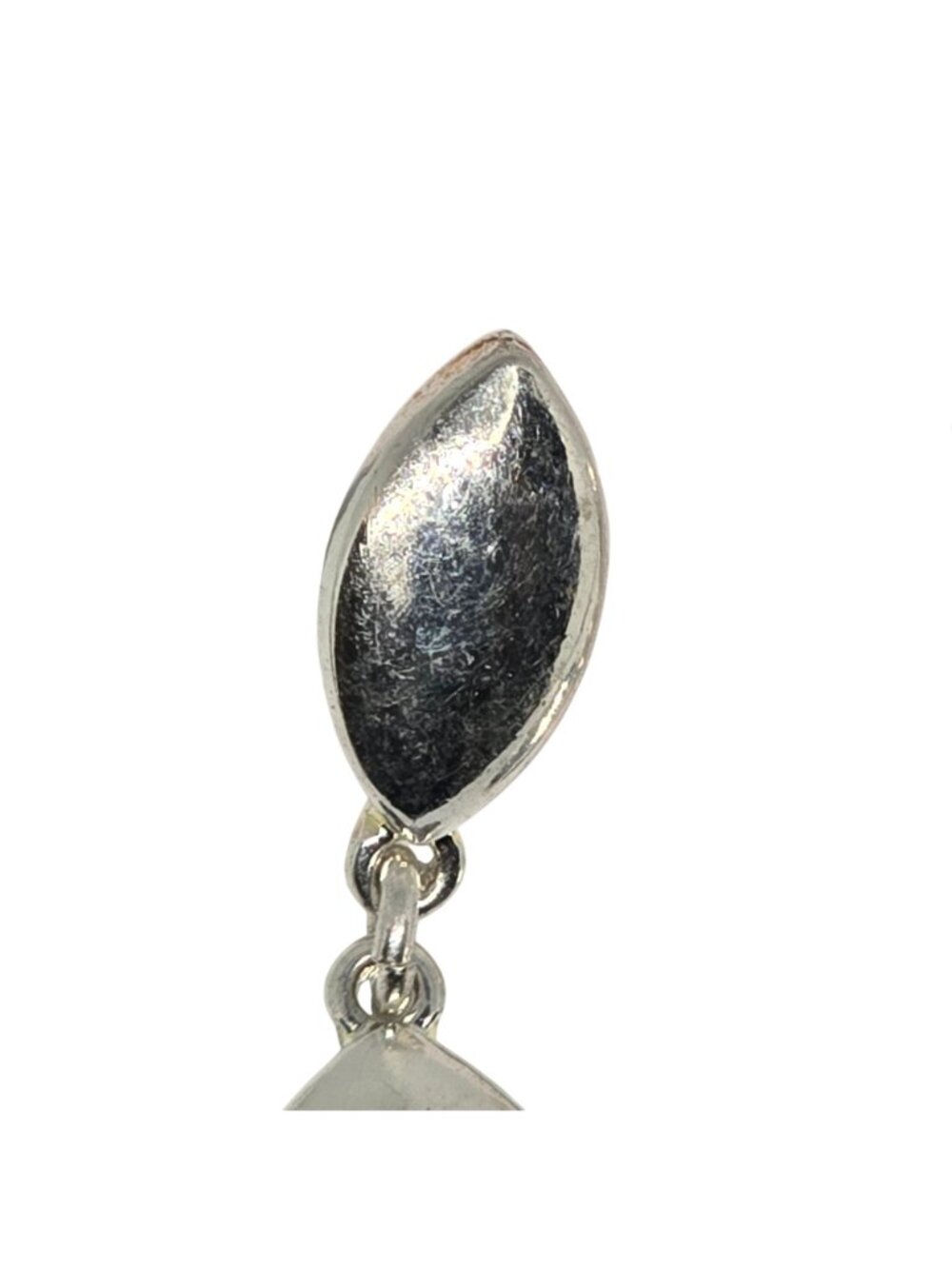 Liz Claiborne Silver Tone Open Marquise Dangle Drop Earrings Pierced Vintage - Picture 9 of 10